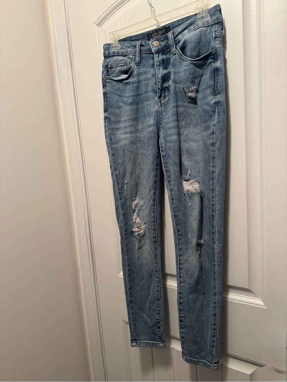 Judy Blue Distressed Skinny Jeans Size 5/27 Medium Wash Stretch